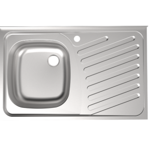 Lavello cucina 80 cm da appoggio con gocciolatoio