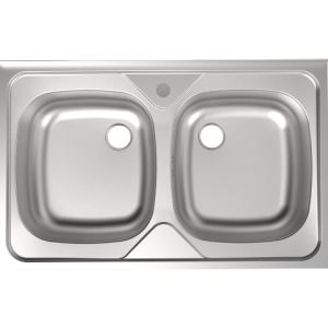 Lavello cucina 80 cm doppia vasca da appoggio